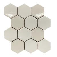 Terre d&apos;Azur Hexagonale Mosaic Wit Mix 28x30 cm