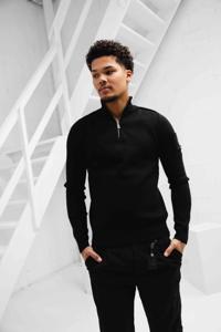 Quotrell Palace Knitted Halfzip Sweater Heren Zwart - Maat L - Kleur: Zwart | Soccerfanshop