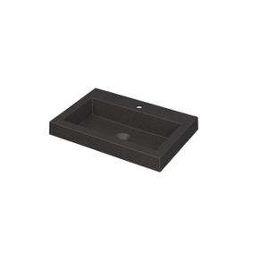 INK Dock wastafel - 60x40x6cm - 1 wasbak - 1 kraangat - Quartz zwart 3415201