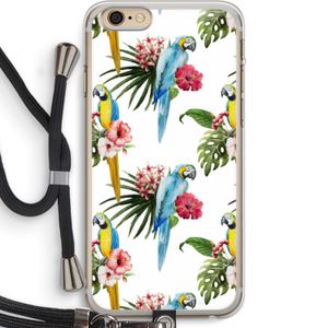 Kleurrijke papegaaien: iPhone 6 PLUS / 6S PLUS Transparant Hoesje met koord