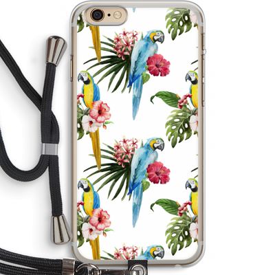 Kleurrijke papegaaien: iPhone 6 PLUS / 6S PLUS Transparant Hoesje met koord