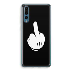 Middle finger black: Huawei P20 Pro Transparant Hoesje