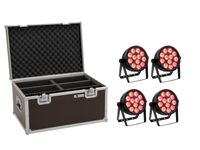 EUROLITE Set 4x LED 7C-12 Silent Slim Spot + Case - thumbnail