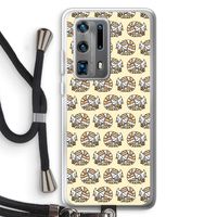 Slapende poes: Huawei P40 Pro Plus Transparant Hoesje met koord