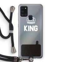 King zwart: Samsung Galaxy A21s Transparant Hoesje met koord