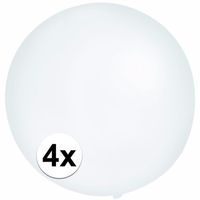 4x Grote ballonnen 60 cm transparant - thumbnail