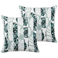 Beliani-TERMINI-Tuinkussen set van 2-Groen-45 x 45 cm-Polyester