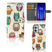 OnePlus Nord CE 2 | Telefoonhoesje | Met pasjeshouder | Vrolijke Uilen