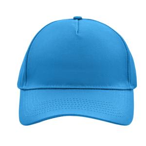 Baseball pet/cap 5 panels - turquoise blauw - volwassenen - Voordelige caps - katoen