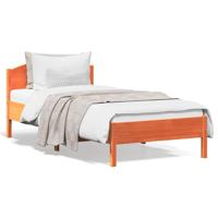 Bedframe zonder matras massief grenenhout wasbruin 100x200 cm