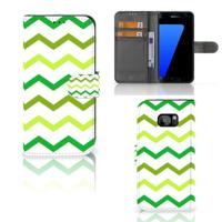 Samsung Galaxy S7 Edge | Telefoon Hoesje | Zigzag Groen