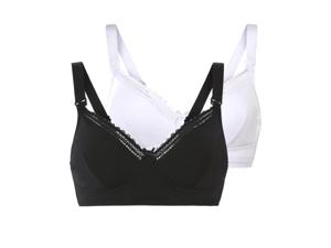 esmara 2 dames voedingsbeha&apos;s (Zwart/wit, 85B)