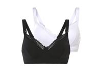 esmara 2 dames voedingsbeha&apos;s (Zwart/wit, 85B)