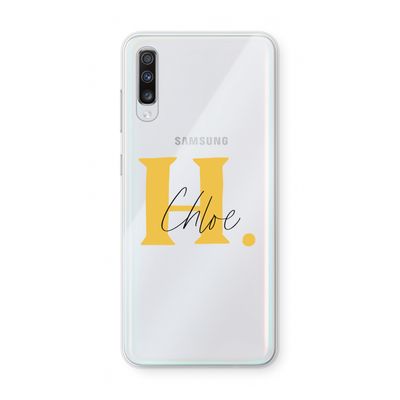 Amber Script: Samsung Galaxy A70 Transparant Hoesje