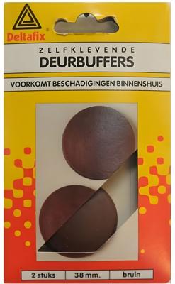 Deurbuffer 38mm zelfkl. bruin 2st - Deltafix