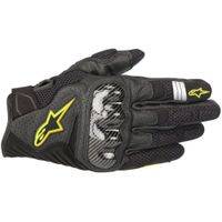 ALPINESTARS SMX-1 Air V2 Gloves, Motorhandschoenen Zomer, Zwart-Geel Fluo