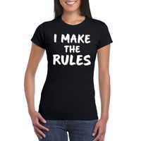 I make the rules tekst t-shirt zwart dames - thumbnail