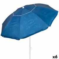Strandparasol Aktive Blauw 220 x 210 x 220 cm (6 Stuks)