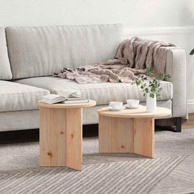 Koffietafel Set 2 pcs Naturel 49 x 49 x 28 cm