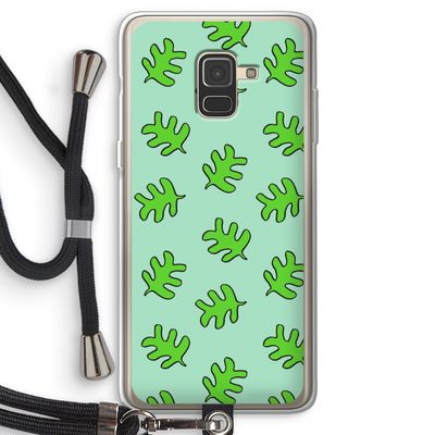 Groene blaadjes: Samsung Galaxy A8 (2018) Transparant Hoesje met koord