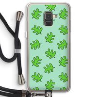Groene blaadjes: Samsung Galaxy A8 (2018) Transparant Hoesje met koord