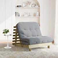 Futon slaapbank met matras 100x206x11 cm gempregneerd hout