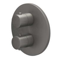 Afbouwdeel IVY Bond Inbouwthermostaat 1 Stopkraan Met Rond Rozet Geborsteld Metal Black PVD