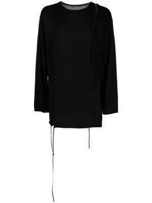 Yohji Yamamoto sweat à détails tressés - Noir