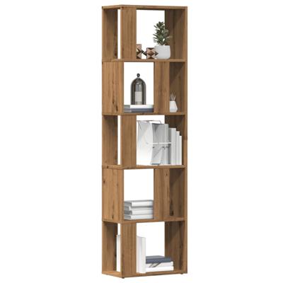 Boekenkast 45x24x159 cm bewerkt hout artisanaal eikenkleur