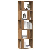 Boekenkast 45x24x159 cm bewerkt hout artisanaal eikenkleur
