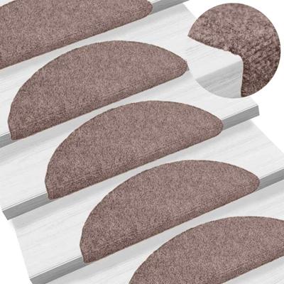 VidaXL Trapmatten zelfklevend 10 stuks 56x17x3 cm crème halfrond