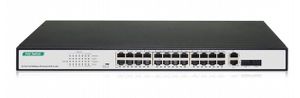Digitus DN-95343 netwerk-switch Unmanaged Fast Ethernet (10/100) Power over Ethernet (PoE) 1U Zwart, Zilver