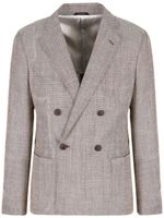 Giorgio Armani blazer en laine vierge mélangée - Tons neutres