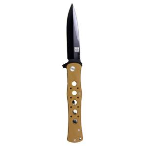 Metalen zakmes / survival mes bruin met G10 handvat - inklapbaar - 27 cm