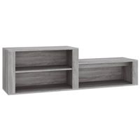 The Living Store Schoenenkast - Grijs Sonoma Eiken - 150 x 35 x 45 cm - Sterk en Stabiel