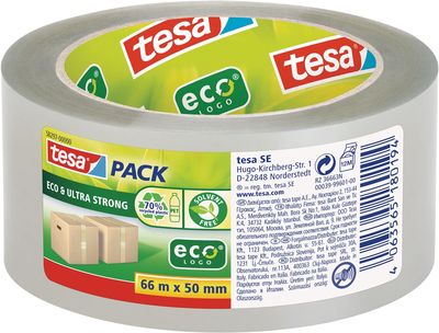 Tesapack eco & ultra strong ecologo, 50 mm x 66 m, transparant