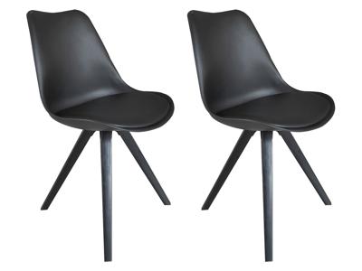 byLIVING 2 stoelen Kira (Zwart/zwart)