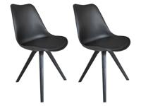 byLIVING 2 stoelen Kira (Zwart/zwart)