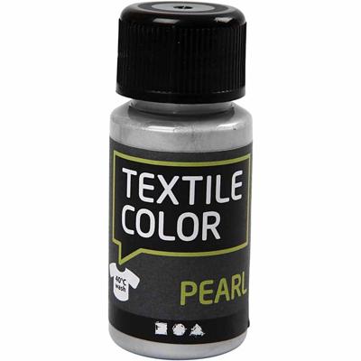Creativ Company Textile color dekkende textielverf - zilver parelmoer, 50ml