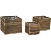 Raf Planter S3 Trio Set Square 16–21–27 Vierkante houten plantenbakken - thumbnail