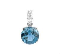 TFT Hanger Witgoud London Blue Topaas En Diamant 0.03ct H SI