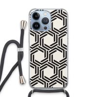 Geometrisch patroon: iPhone 13 Pro Transparant Hoesje met koord