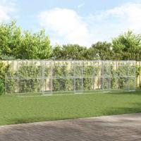 Hondenhok 4 pcs Zilver 8 x 2 x 2 m Gegalvaniseerd staal