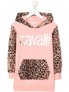 Roberto Cavalli Junior hoodie à empiècements contrastants - Rose