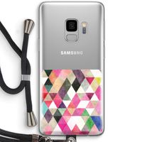 Gekleurde driehoekjes: Samsung Galaxy S9 Transparant Hoesje met koord