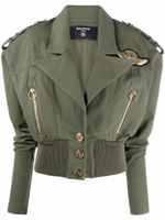 Balmain veste crop à design structuré - Vert