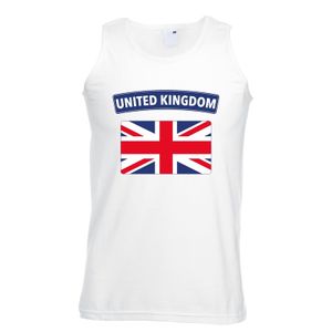 Singlet shirt/ tanktop Engelse vlag wit heren