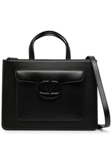 Valentino Garavani porte-documents en cuir à détail Vlogo - Noir