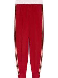 Gucci pantalon de jogging à bandes contrastantes - Rouge