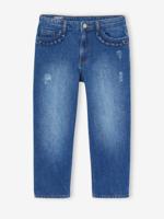 Rechte jeans MorphologiK meisjes heupomvang Large donkerblauw